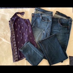 Plus size 16 long Jeans/tank combo lot